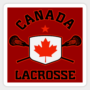 Canada lacrosse red background Sticker